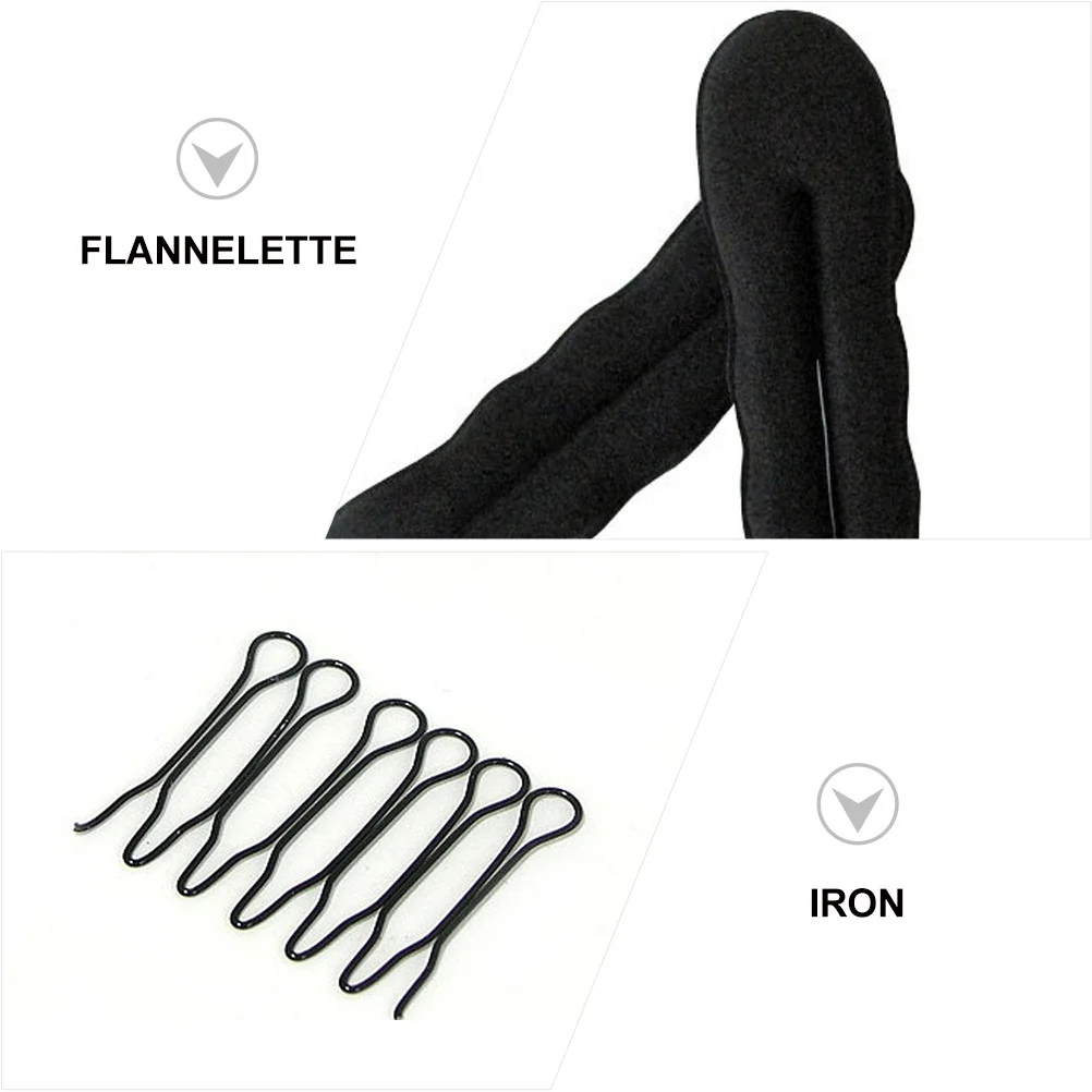 

1Set Hair Bun Maker DIY Hair Styling Tool Kit Flannelette Plastic Iron Materials Easy Natural Stable Hairstyles for Party