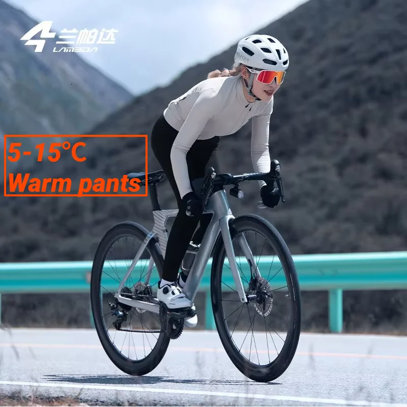 

Lameda Warm Cycling Pants Women's Fleece High Waisted Cycling Pants High Elasticity Anti-slip Long Distance Foam Cushions