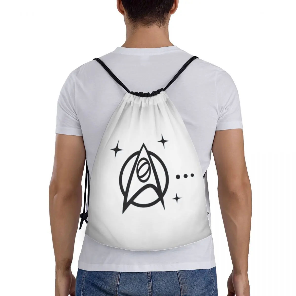 

Star Treks Science Fiction TV Series Backpacks Casual Portable Drawstring Bundle Pocket Storage Bag Book Bag For Travel Students