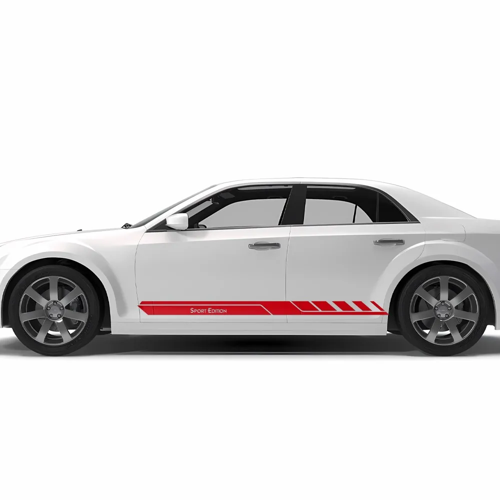 สติ๊กเกอร์ตกแต่งรถยนต์ลายเส้นข้างตัวถัง รุ่นสปอร์ต สำหรับรถไครสเลอร์ 300 ปี 2011-2018 จำนวน 2 ชิ้น