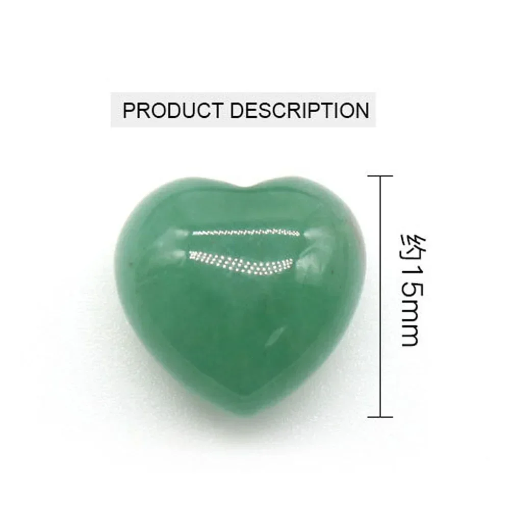 Natural Stone Gemstone Non-porous Mini Heart Pendant Shape Love Heart Gift Couple Crystal Reiki Healing Gemstone Jewelry