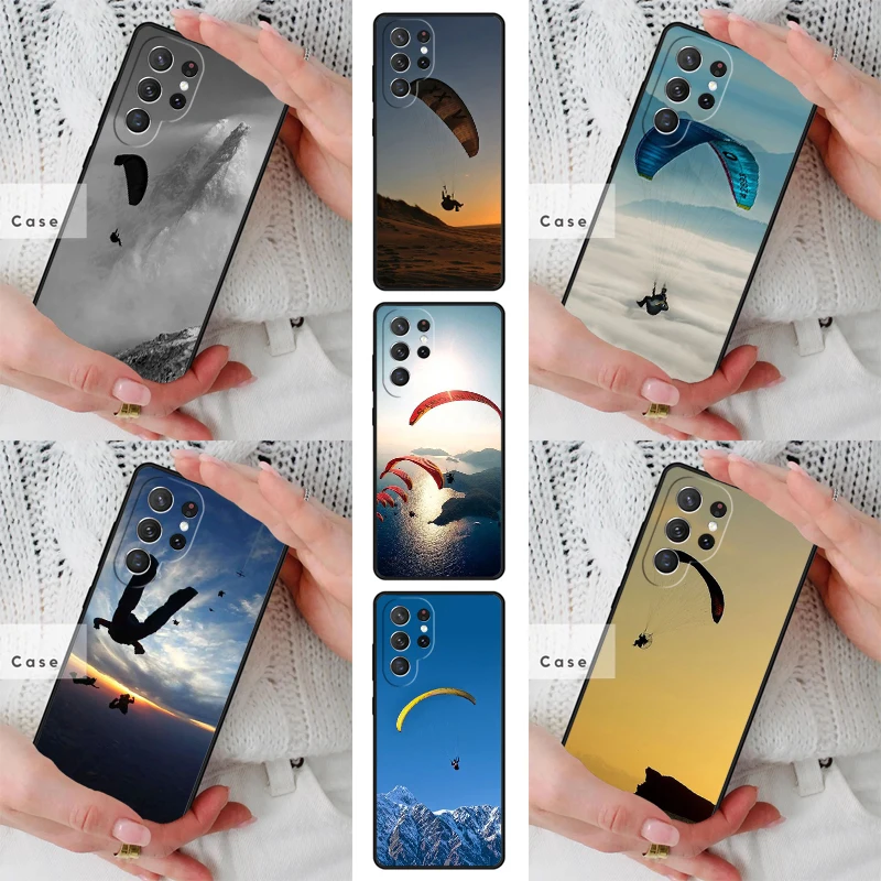 Paragliding Sport SOFT TPU Phone Case for Samsung Galaxy S26 S25 S24 S23 S22 S21 S20 Note10 Plus FE Ultra Cover