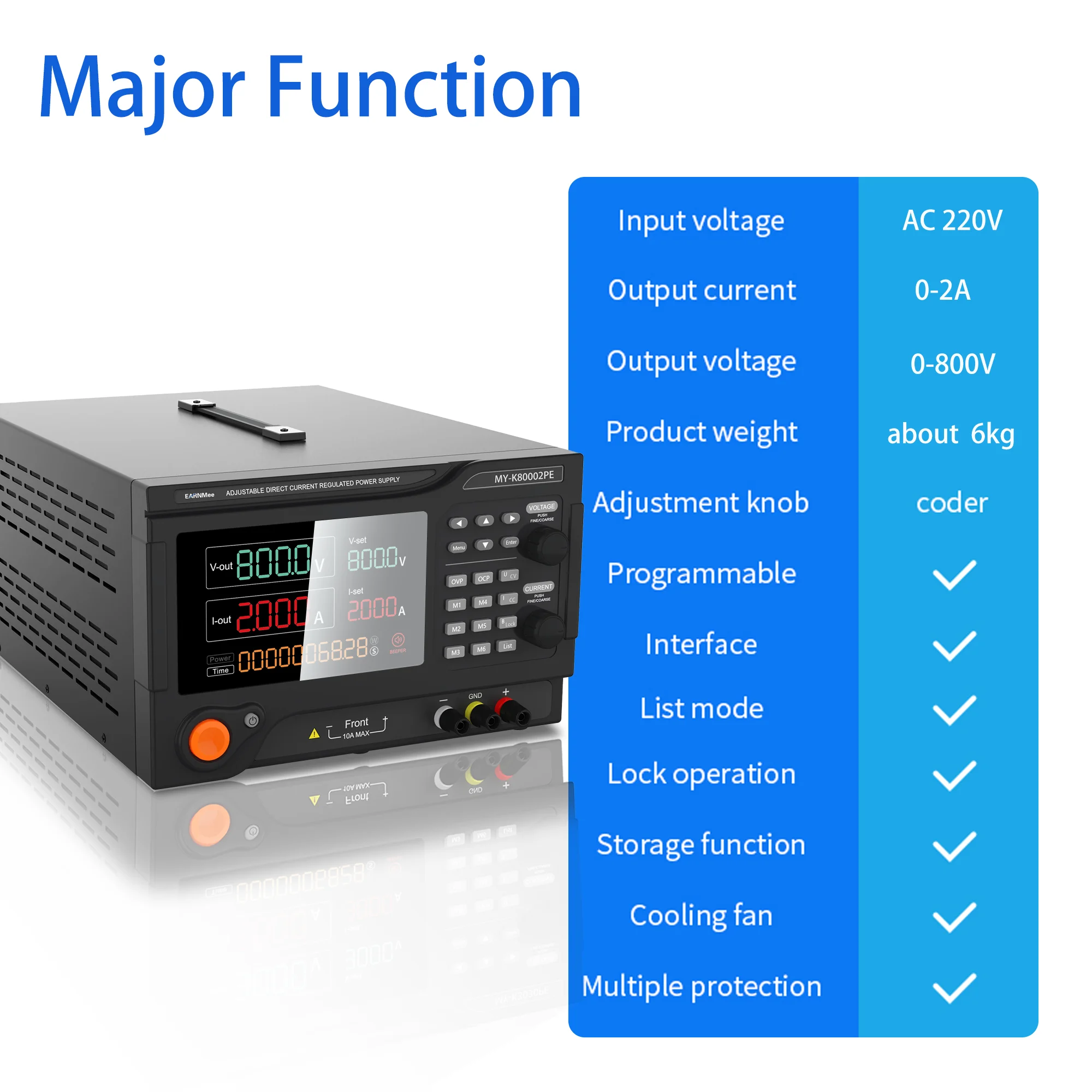 laboratory adjustable 800V 2A battery charger voltage stabilizer programmable dc power supply ﻿