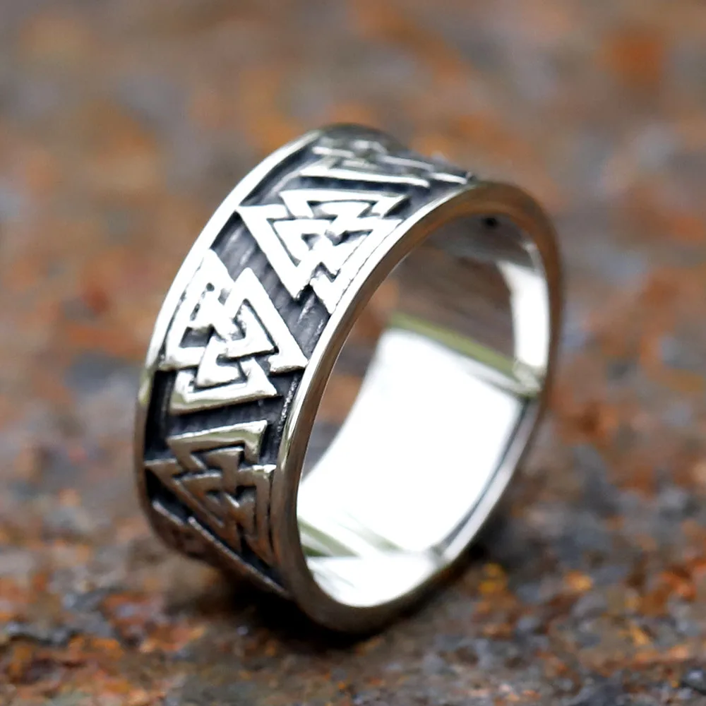 2023 NEW Men's 316L stainless steel rings Nordic VIKING Odin Valknut Amulet Jewelry for teen Gifts free shipping