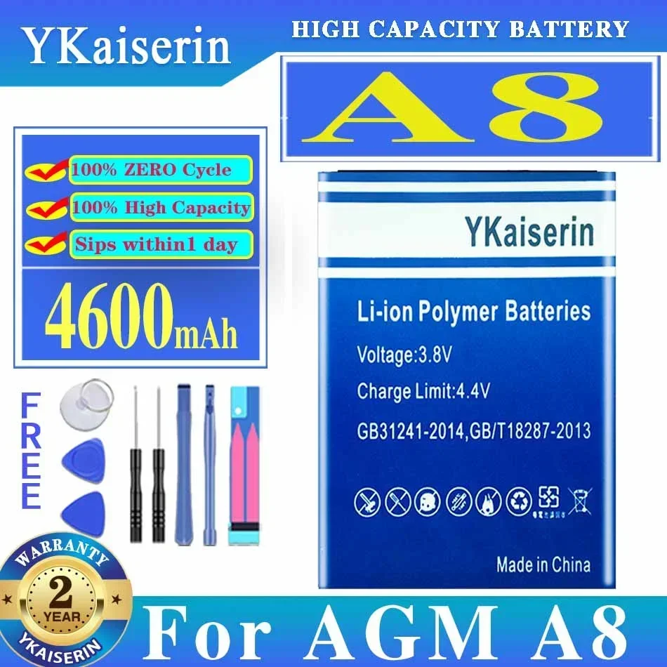 

Аккумулятор ykaisin A 8 4600 мАч для AGM A8 Мобильный телефон Bateria + Бесплатные инструменты