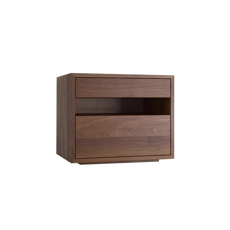 

Nordic, Vintage, Italian, Home, Minimalist, Black Walnut, Solid Wood, Bedside Cabinet, Light Luxury