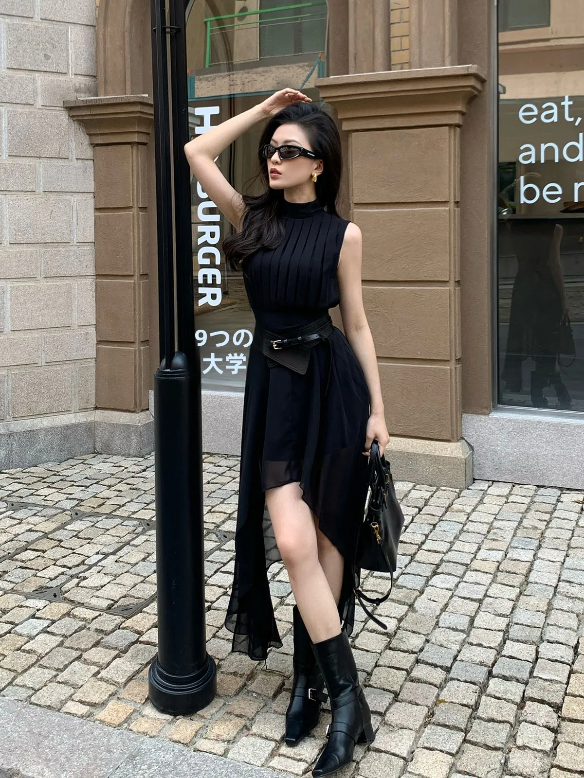 

Summer Shoulder Bared round Neck Asymmetrical Dress Sexy Street Style Black Long Dress JIJINQI Casual Wear Polyester Fiber