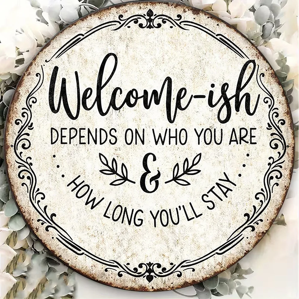 2D Flat, 1pc 8x8in/20x20cm 2D Flat Round Aluminum Sign, 