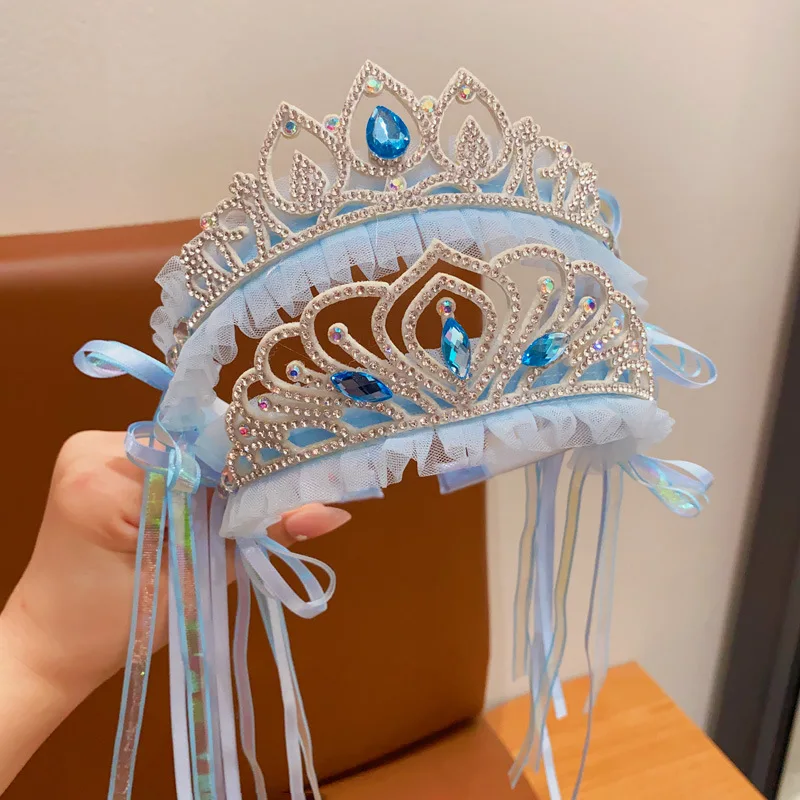 

Kids Crown Show Hair Accessories Princess Girls Headbands Elsa Crown Tiara Girls Frozen Blue Headbands Birthday Headbands ZX07