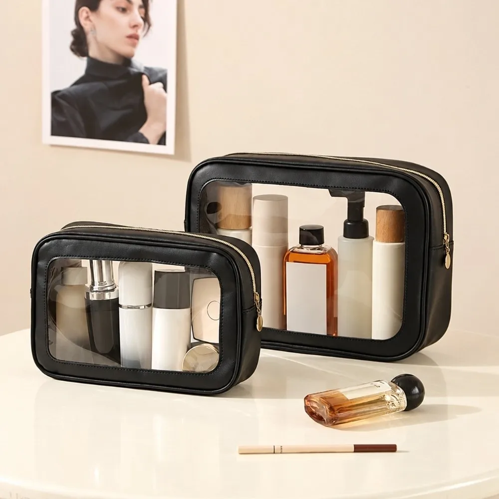 Portable PVC Makeup Bag Travel Transparent Visible Miscellaneous Storage Bag Waterproof Outdoor Toiletry Bag