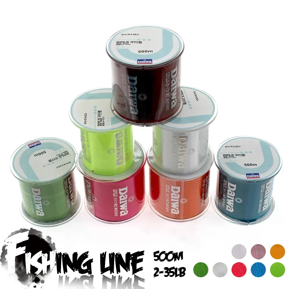 500m Super Strong Fishing Line 2-35LB Japan Monofilament Nylon Fishing Line 8 Colors