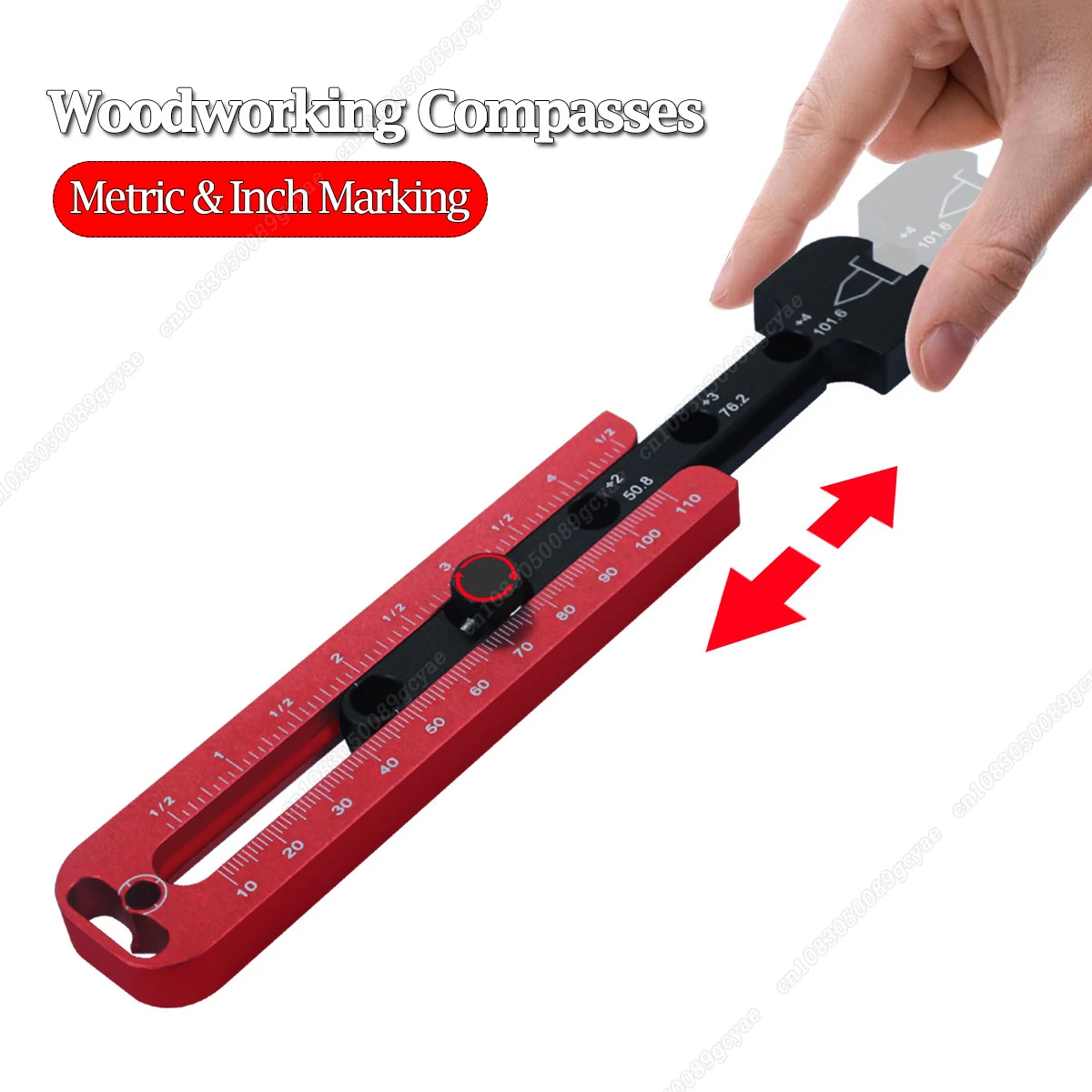 

Woodworking Precise Compass Scribe Adjustable Circle Drawing Ruler - Metric And Inch Marking Gauge Carpenter Scribe Drawing Tool