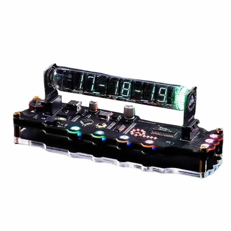 Fluorescent Tube Clocks Gaming Room Computer Desktop Digital Clock Office Table Clock Aesthetic Home Decoration Desk Clocks