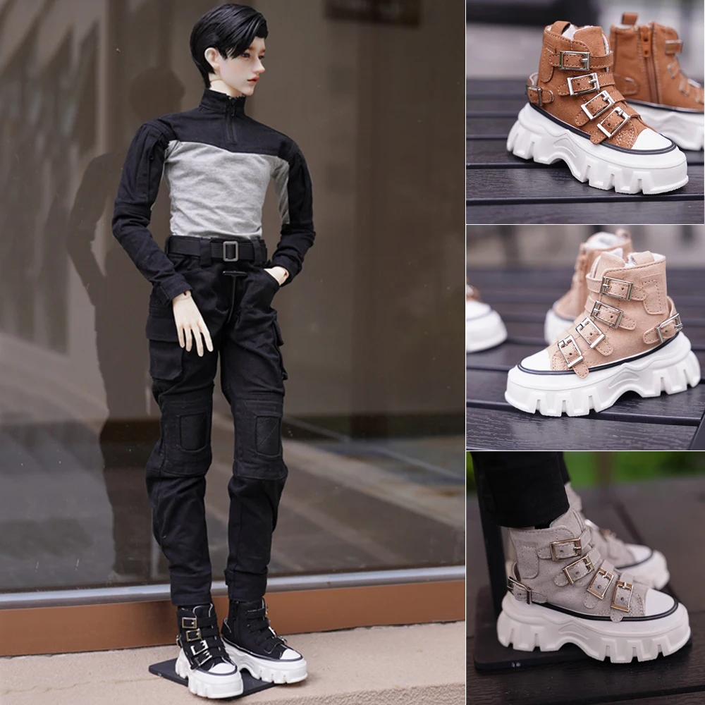 

D09-P746, детская игрушка ручной работы, кукла дядя ID75, кукла BJD/SD, кукольная обувь, повседневная обувь с высоким берцем и пряжкой на толстой подошве, 1 пара