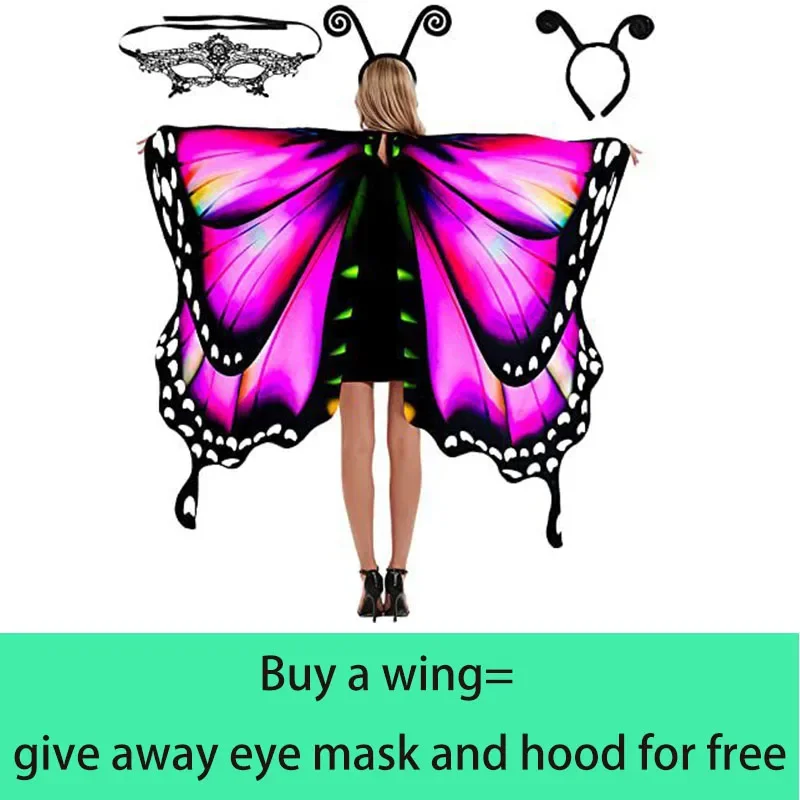 

Hot selling new 007butterfly cape cape Halloween gradient colorful belly dance decoration rotating butterfly wings