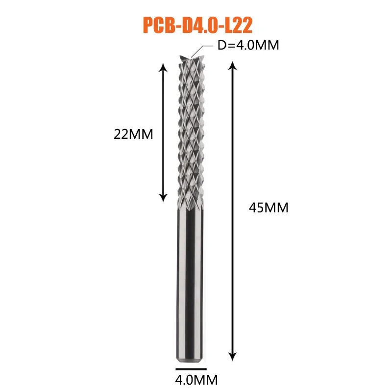 Vhm Maïs Frees Frees Bits D0.8, 1.0, 1.6, 1.8, 2.4, 3.1 PCB End Mill Snijden Frezen