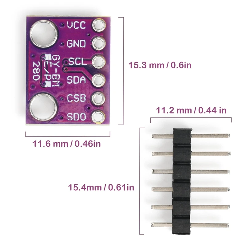 【NOVO】2 PCS BME280 3.3 V Módulo Sensor Sensores de Pressão Atmosférica Temperatura Umidade I2C SPI Breakout GY-BME280