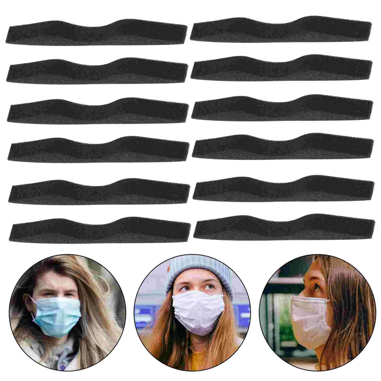 24 Pcs Nasal Strips Mask Sponge Nose Pads for Glasses Bridge Bracket Eyeglass Inner Protection