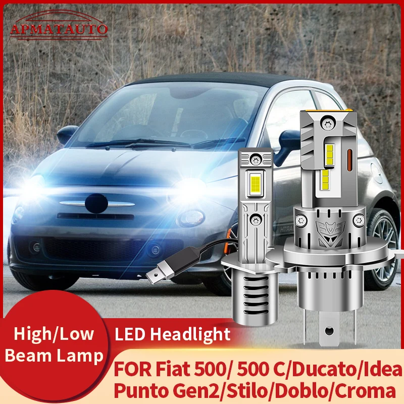 2PCS H1/H7 Canbus LED Headlight Light High Beams Low Beams car lights For Fiat 500/500C/Ducato/Idea/Punto Gen2/Stilo/Doblo/Croma