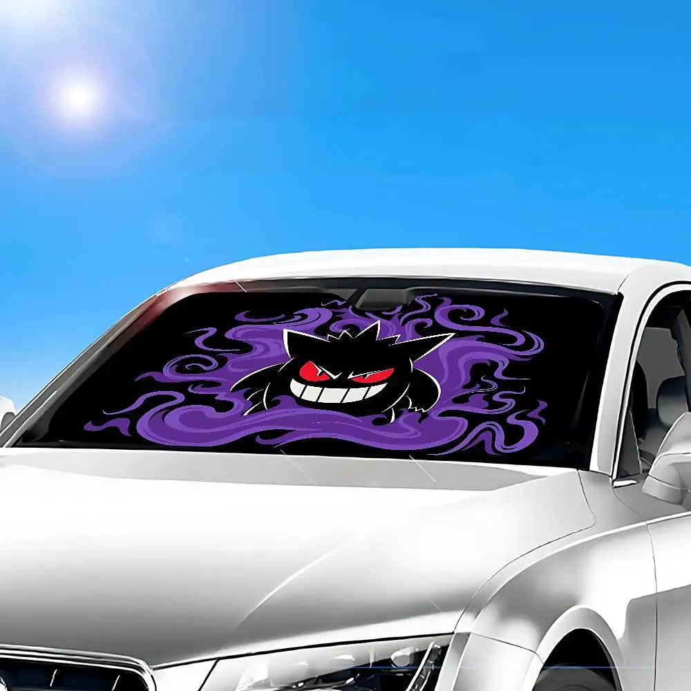 Anime Cute G-Gengar Stylish And Trendy Windshield Sunshade, Car Windshield Cover, Car Sunshade Curtain, Car Sun Protection Cover view 4