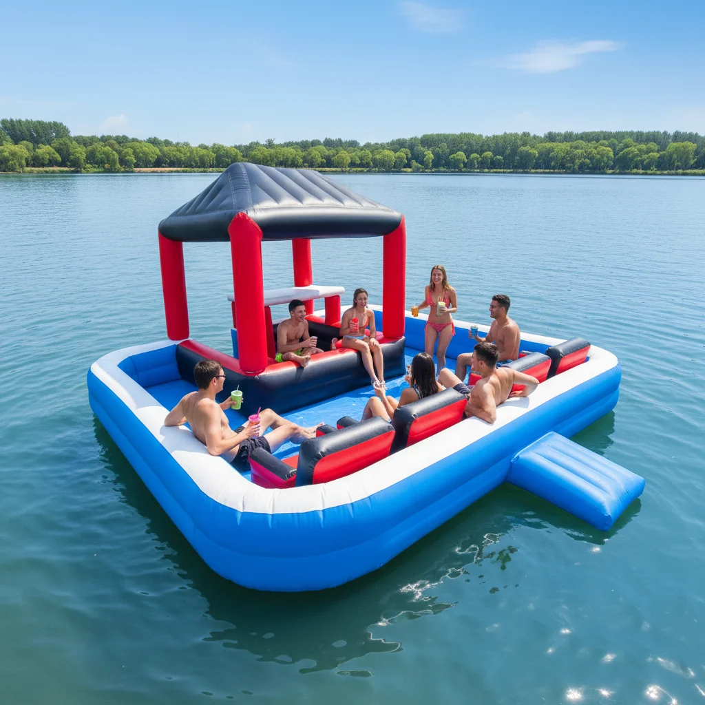 New Leap Inflatable Pool Bar Clubnight Party Blow Up Pub Swimming Pool Water Air Seats Play Park