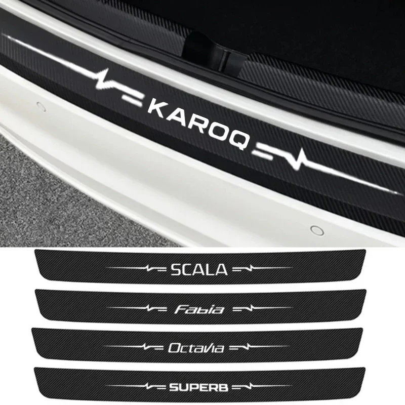 Picture 5: 1Pc Car Rear Trunk Bumper Guard Protector Decorative Stickers for Skoda Octavia VRS FABIA KAMIQ KAROQ KODIAQ RAPID SCALA SUPERB