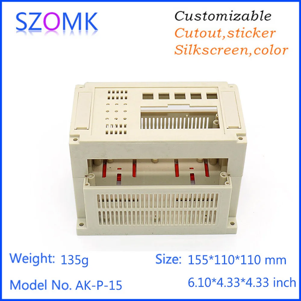 1Piece155*110*110mm diy electronic shell case abs control enclosure plastic housing project enclosure din rail box