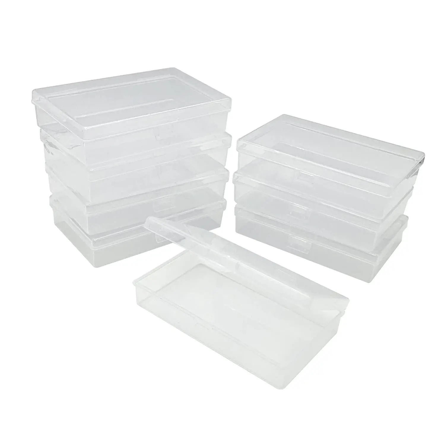 

8 Pieces Mixed Sizes Rectangular Empty Mini Plastic Storage