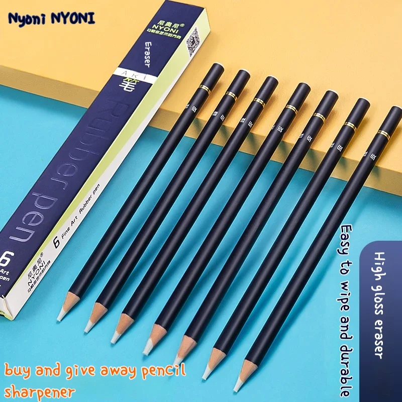 NYONI Eraser Pencil Pen Tip Rubber Type for Charcoal Drawings Highlight Painting Sketching Fine Detail Eraser Beginners Artists