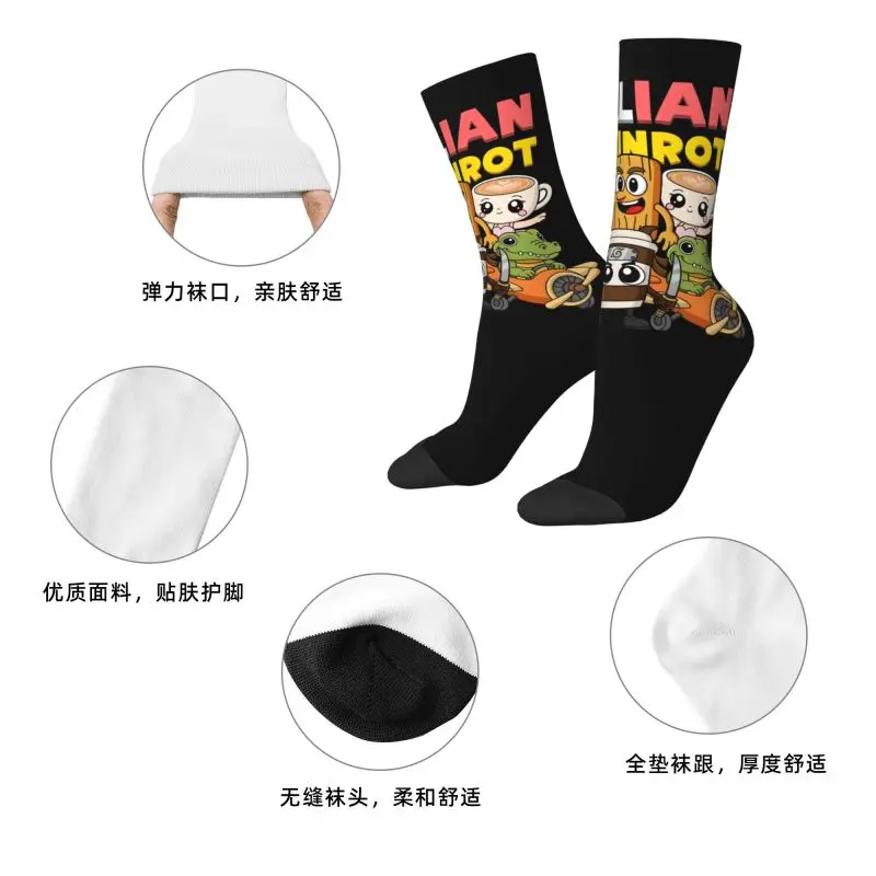 مخصص الإيطالية Brainrot اللباس الجوارب رجل إمرأة دافئ أزياء الحيوانات الكرتون طاقم الجوارب