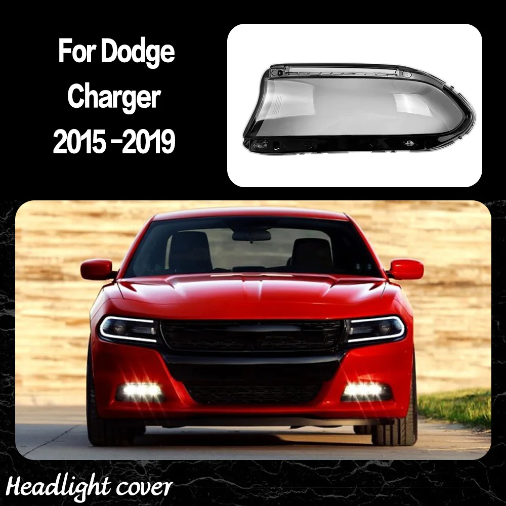 Car Front Lights Cover For Dodge Charger 2015 2016 2017 2018 2019 Headlight Lens Glass Case Front Lights Shell Car parts