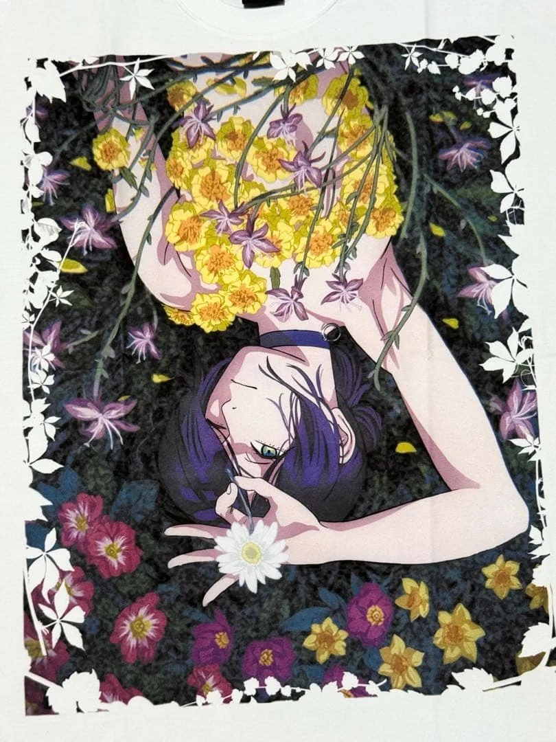 Chainsaw Man Reze Movie Arc Floral Y2K Aesthetics Grafik-T-Shirt aus Baumwolle für Herren und Damen, Streetwear-T-Shirt – Detail 3