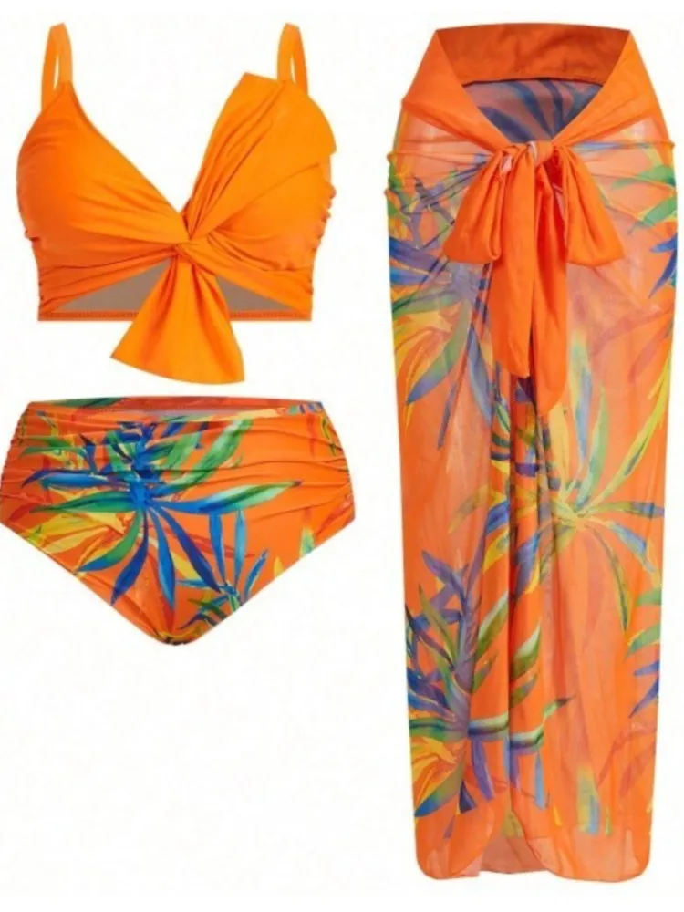 

L-4XL Plus Size High Waist Bikini Women's Push Up Large Size 3XL 4XL Swimsuit Summer Mujer Tummy Control Swimwear Bikini Sets