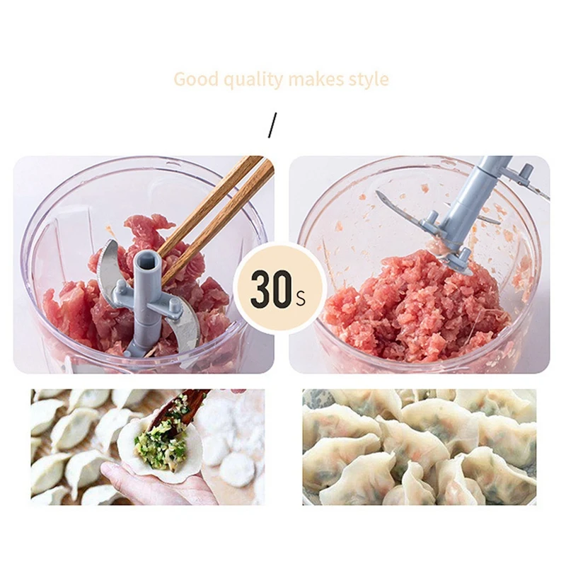 Food Chopper Manual Hand Pull Large 5 Blades Small String Speedy Processor Meatball Chili Garlic Master