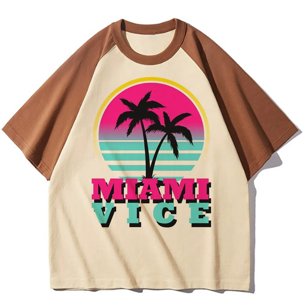 Miami Vice tshirt women active wear casual wear youthful Tee female Japanese clothes