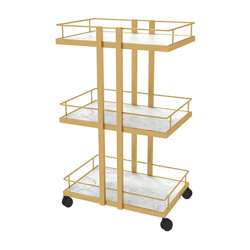 Multi-layer Iron Cart Beauty Salon Trolley Cart Food Serving Cart Manicure Auxiliary Hairdressing Furniture
