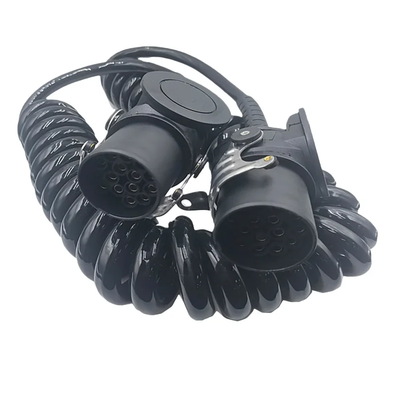 Hot-selling 16-core Copper PVC Industrial Trailer Cable Truck Connector Spiral Flexible Tow Special