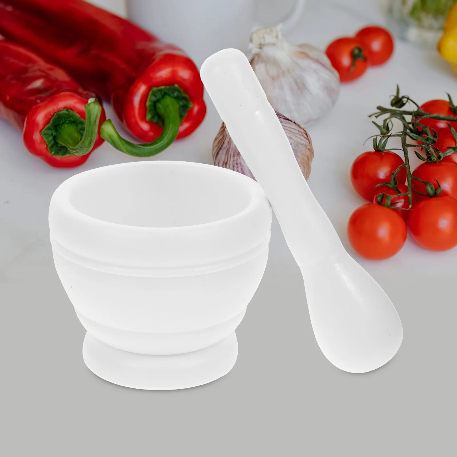 

1Set Garlic Crusher Plastic Mortar Bowl for Spices Grains Chinese Condiments Pestle Set and Pestle Set Garlic Crusher