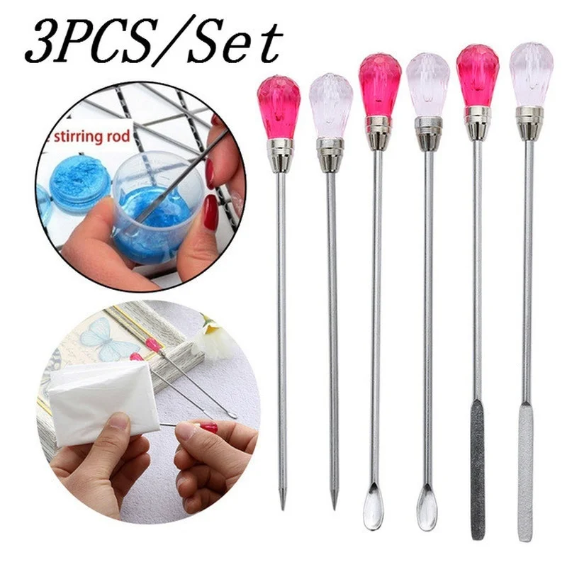 3Pcs/Set Bubble Needle Spoon Tool Set for Silicone Resin Mold Jewelry Making Candle Making Kit