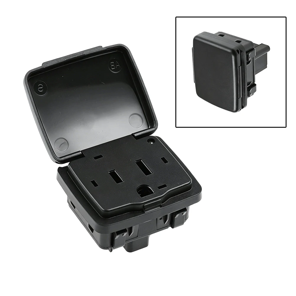 150W AC Inverter Socket Center Console Outlet High-strength ABS Material 110 Volt AC Output Black Finish Design