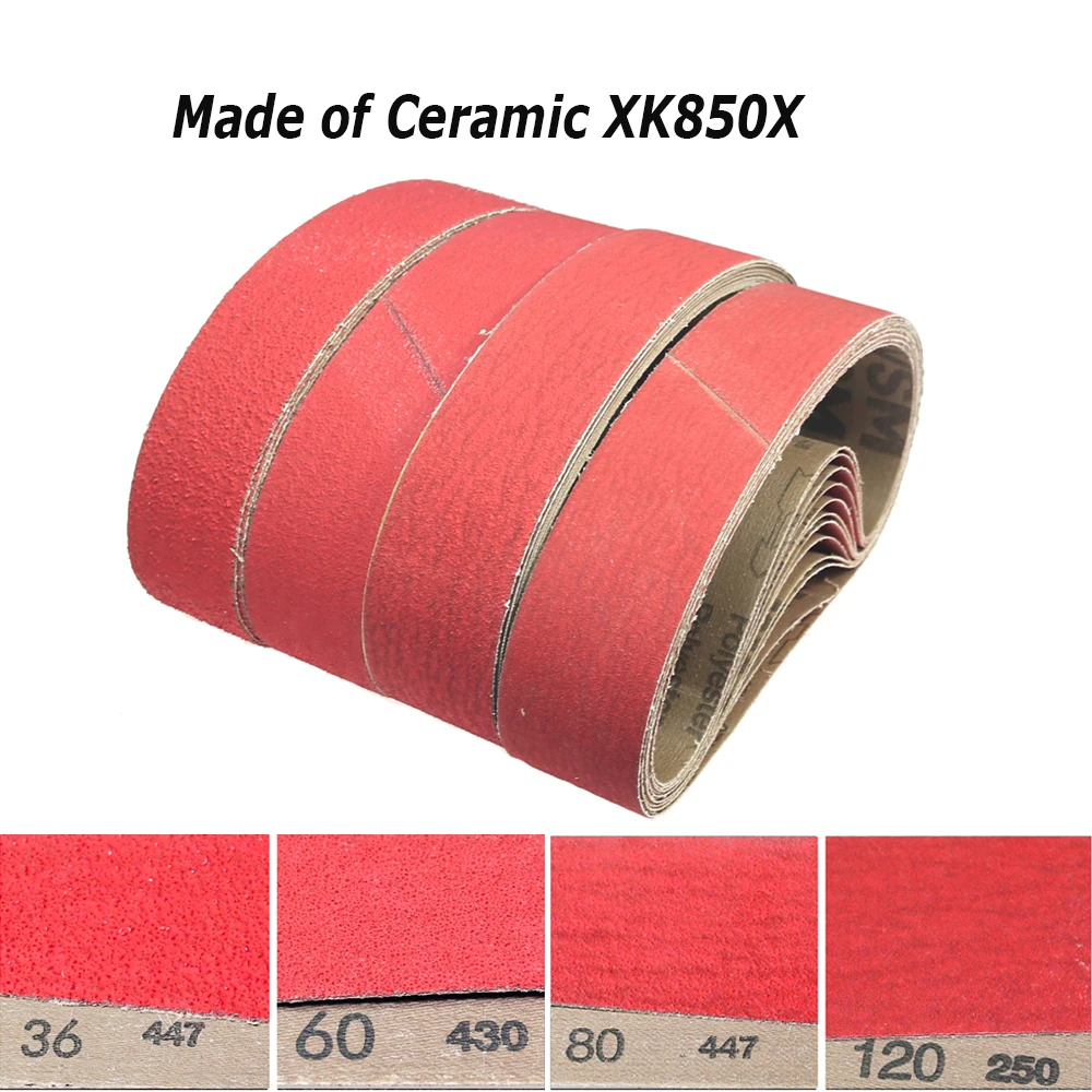 762 x 25 mm Schleifbänder 1 x 30 Zoll Bandschleifbänder Keramik P36 – AO P1500, A3 – A65, Zirkonoxid, Vliesstoff, Filz – Detail 5