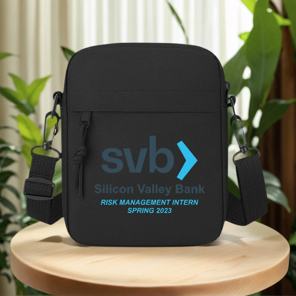 svb right arrow logo design text Men Crossbody Bag Single Shoulder Women Cartoon Anime Film Printing Design Unisex