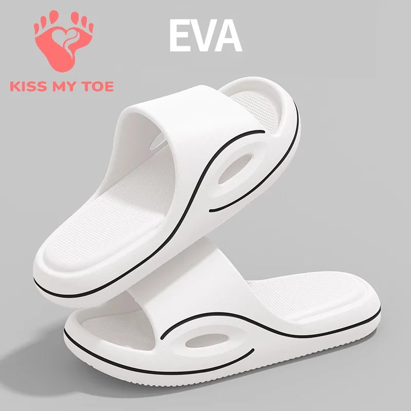 

Thick Platform Pillow Slippers Women Men Couple 2026 Summer EVA Soft Sole Bathroom Sandals Non-Slip Indoor Home Shoes 33069