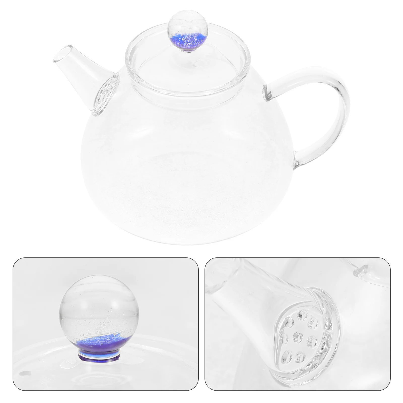 

Glass Tea Pot 250ml Clear Glass Teapot Small Size Comfortable Handle Safe Office Home Use Teapot Tea Kettle