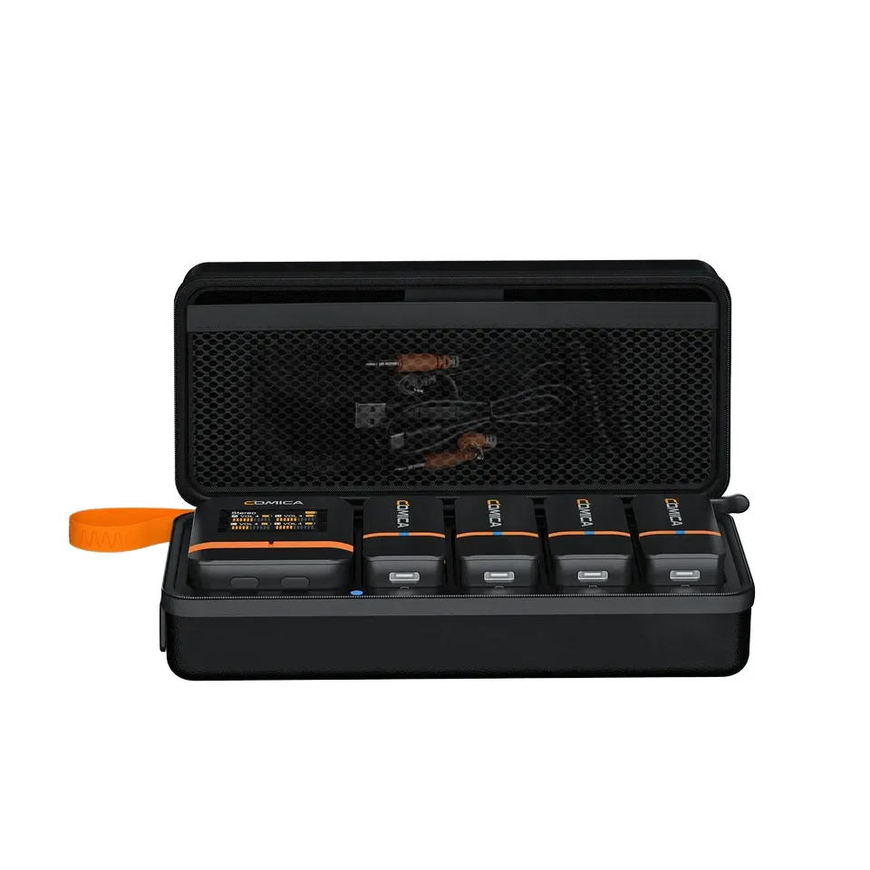 Vimo Q Pro 4CH 48kHz 24bit HD Audio Wireless Mic 200m Range CalMix ANC 16H Case for Camera Phone PC Omni-directional