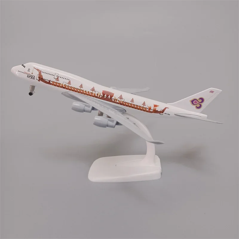 20cm Model Airplane Air Thai Thailand B747 Airlines Boeing 747 Dragon Boat Airways Metal Alloy Plane Model Aircraft w Wheels