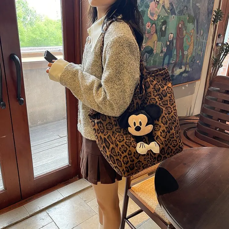 

Autumn and Winter Large-capacity Suede Leopard Print Women's Bag Shoulder Tote Bag