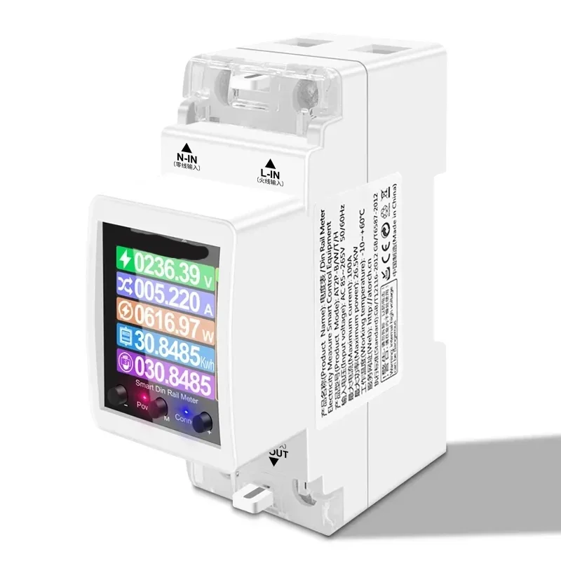 

AT2PW 100A Tuya WIFI Din Rail Energy Meter Smart Switch Remote Control AC 220V 110V Digital Volt Amp Kwh Frequency Factor Meter