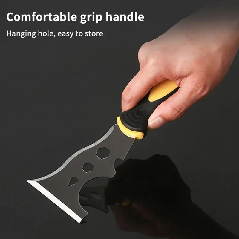 Lightweight Multifunctional Putty Knife Scraper Thickened Stainless Steel Blade Non-Slip Handle for Portable On Site Repair Job