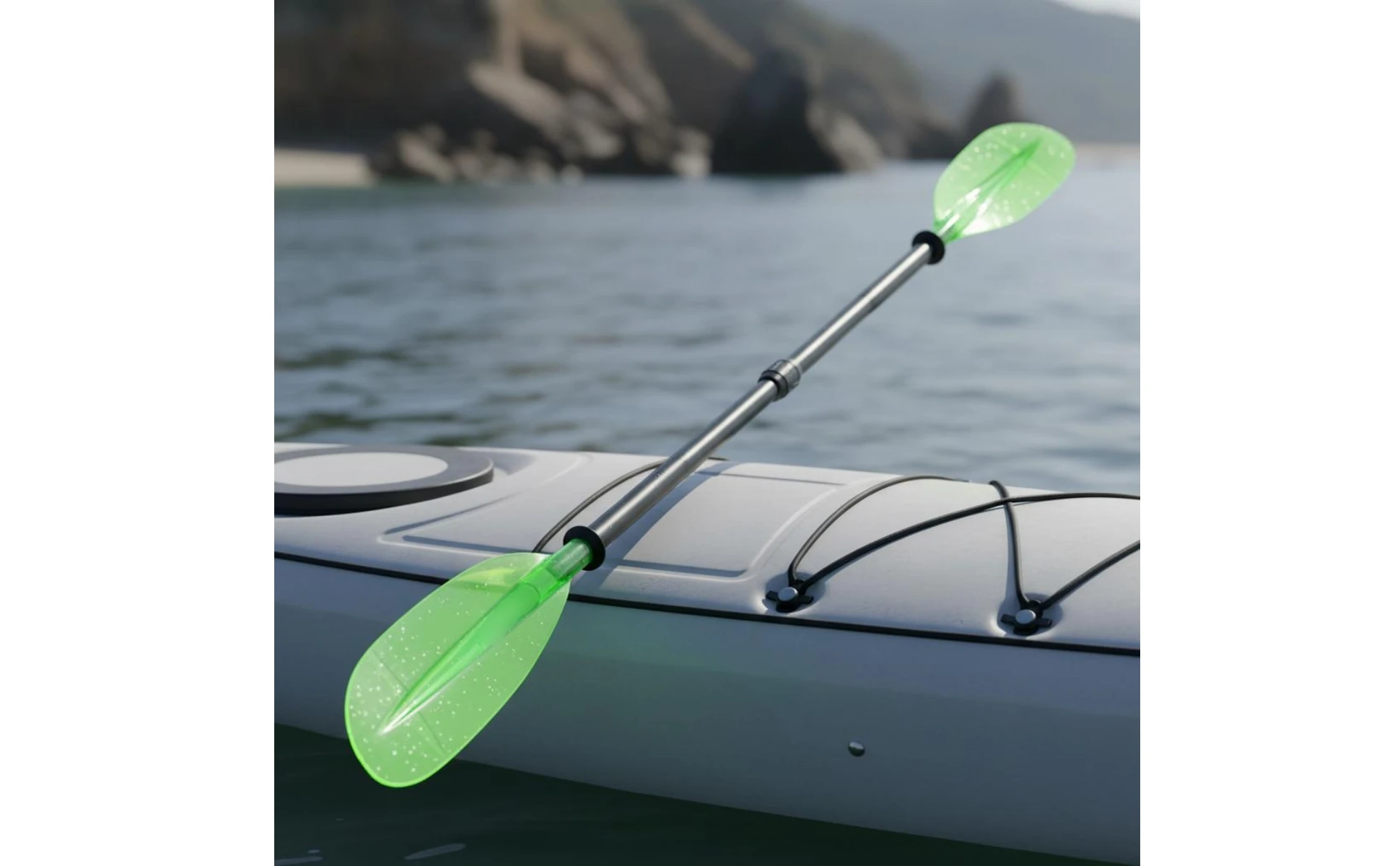 Two-Piece Kayak Paddle High-Strength Adjustable Kayak Paddle Water Sports Gear Corrosion-Resistant Detachable for Kayaking
